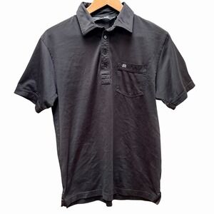 Travis Mathew Black Polo Front Pocket Mens Medium Performance Casual Shirt Golf